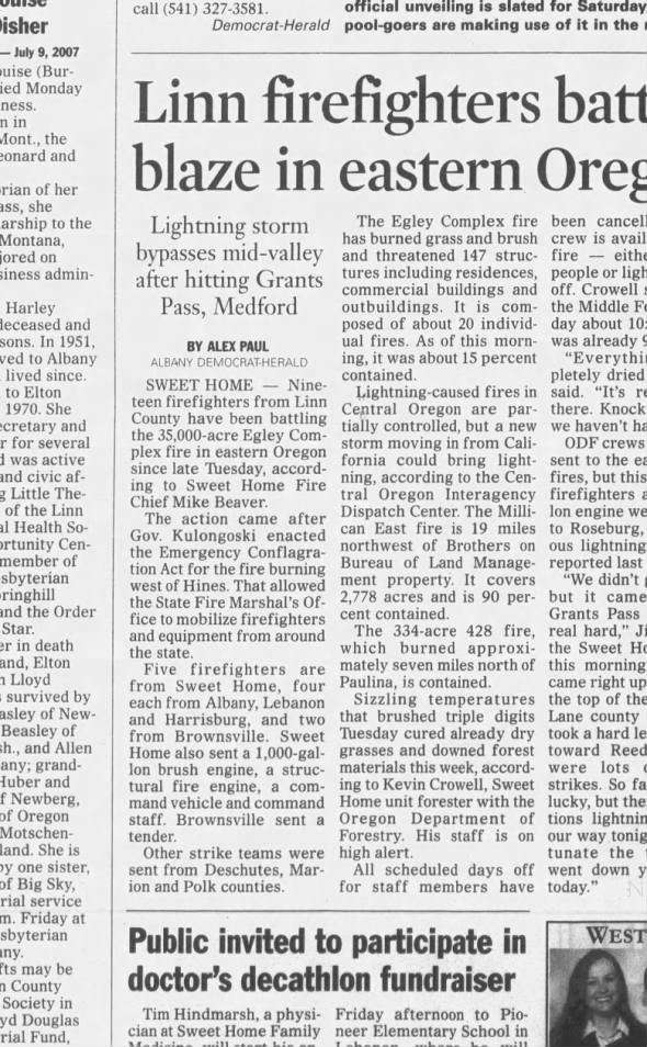 Clipping from Albany Democrat-Herald